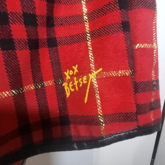 BETSY JOHNSON size 6 girl hooded plaid cape - Picture 2 of 7